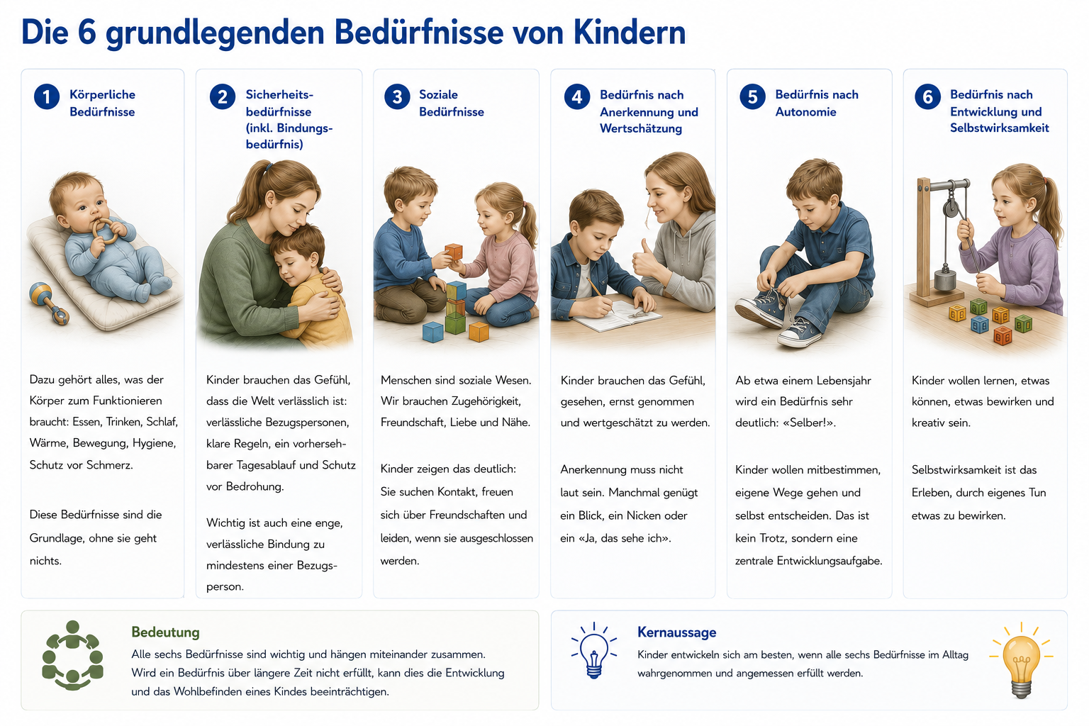 Übersicht Bedürfnisse von Kindern